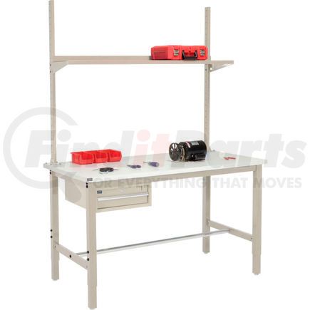 318991TN by GLOBAL INDUSTRIAL - Global Industrial&#153; 72x36 Production Workbench ESD Square Edge - Drawer, Upright & Shelf TN