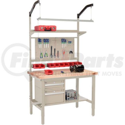 319297TN by GLOBAL INDUSTRIAL - Global Industrial&#153; 48"W x 30"D Production Workbench - Maple Square Edge Complete Bench - Tan