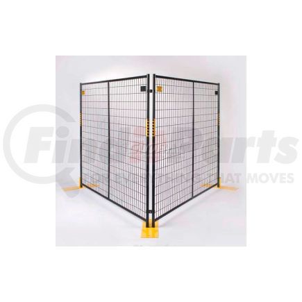 RF10005B-04 by JEWETT CAMERON COMPANIES - Perimeter Patrol&#153; Welded Wire Black Powder Coat Fence - 7'6"Wx6'H 4 Panel Kit