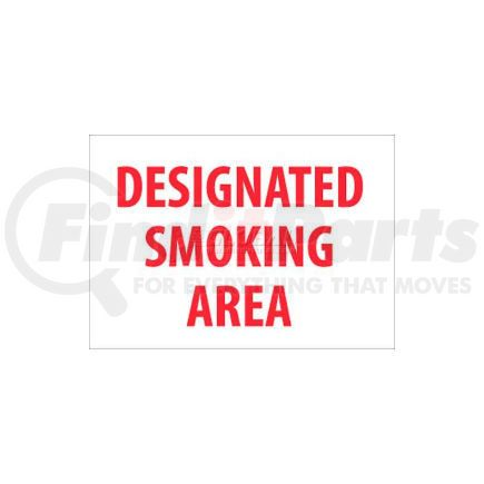 M701R by NATIONAL MARKER COMPANY - NMC M701R No Smoking Area Sign, Designated Smoking Area, 7" X 10", White/Red