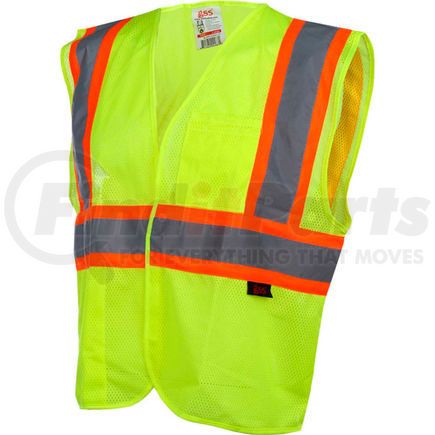 1007-LG by GSS SAFETY - GSS Safety 1007 Standard Class 2 Two Tone Mesh Hook & Loop Safety Vest, Lime, Large