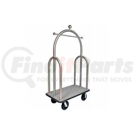 3599BK-010-GRY by CENTRAL SPECIALTIES LTD. - CSL - CSL HD Trident Bellman Cart Stainless, Gray Carpet, Black Bumper, 8" Black Pneu