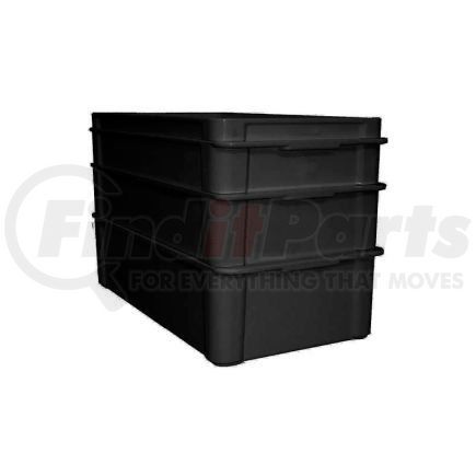 8082005167 by MOLDED FIBERGLASS COMPANIES - Molded Fiberglass Fibrestat ESD Stacking Tote 808200, Top Overall -23-3/8"L x 12"W x 3-1/8H