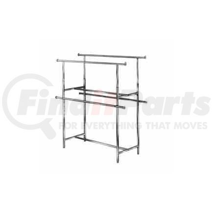 KH2 by ECONOCO - Clamp-On Hangrail For Double Bar Garment Racks K40 And K41 - Chrome