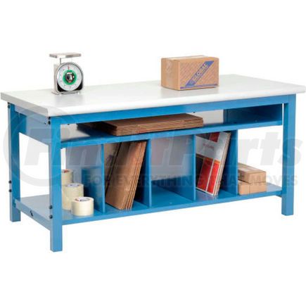 244206 by GLOBAL INDUSTRIAL - Global Industrial&#153; Packing Workbench Plastic Safety Edge - 72 x 30 with Lower Shelf Kit