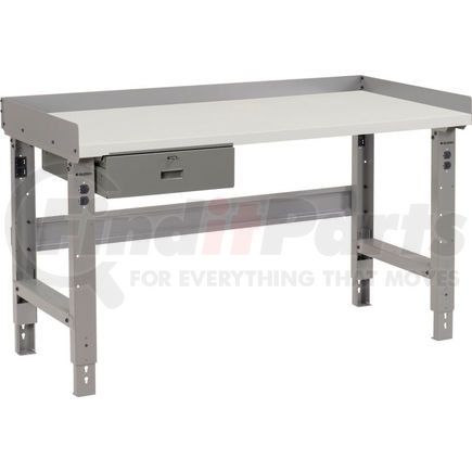 318723 by GLOBAL INDUSTRIAL - Global Industrial&#153; 60 x 36 Adj Height Workbench w/Drawer, Plastic Laminate Square Top - Gray