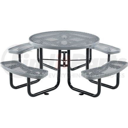 277150GY by GLOBAL INDUSTRIAL - Global Industrial&#153; 46" Round Outdoor Steel Picnic Table, Expanded Metal, Gray