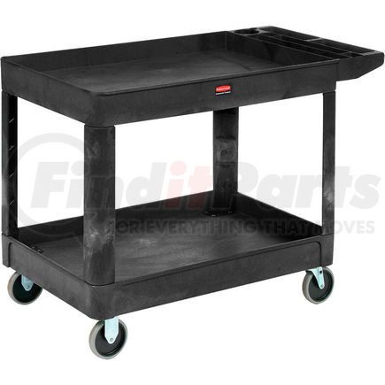 FG454600BLA by RUBBERMAID - Rubbermaid&#174; Plastic Tray Top Utility Cart, 2 Shelf, 54"Lx25"W, 5" Casters, Black