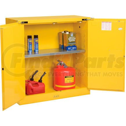 893020 by JUSTRITE - Justrite Flammable Cabinet With Self Close Double Door 30 Gallon