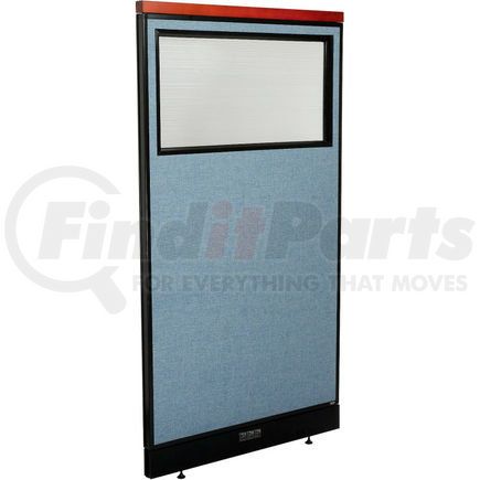 694715WEBL by GLOBAL INDUSTRIAL - Interion&#174; Deluxe Electric Office Partition Panel with Partial Window, 36-1/4"W x 65-1/2"H, Blue