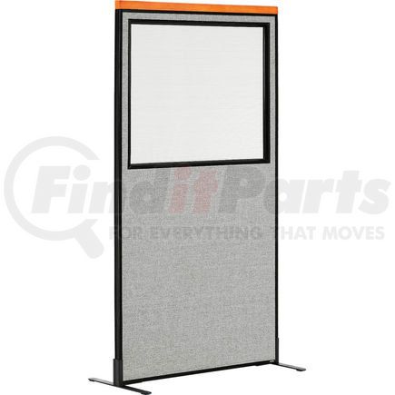 694687WFGY by GLOBAL INDUSTRIAL - Interion&#174; Deluxe Freestanding Office Partition Panel w/Partial Window 36-1/4"W x 73-1/2"H Gray