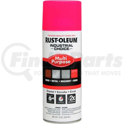 1659830 by RUST-OLEUM - Rust-Oleum Industrial 1600 System Gen Purpose Enamel Aerosol, Fluorescent Pink, 12 oz. - 1659830