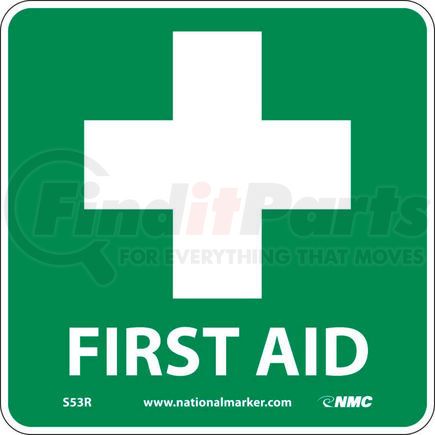 S53P by NATIONAL MARKER COMPANY - Graphic Facility Signs - First Aid - Vinyl 7x7