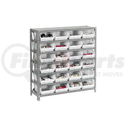 652794BG by GLOBAL INDUSTRIAL - Global Industrial&#153; Steel Shelving With 18 4"H Plastic Shelf Bins Ivory, 36x18x39-7 Shelves