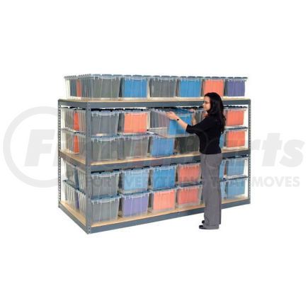 607199GY by GLOBAL INDUSTRIAL - Global Industrial&#8482; Record Storage Rack 48"W x 48"D x 84"H With Polyethylene File Boxes - Gray