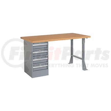 300744 by GLOBAL INDUSTRIAL - Global Industrial&#153; 72"W x 30"D Pedestal Workbench - 4 Drawers, Shop Top Square Edge - Gray