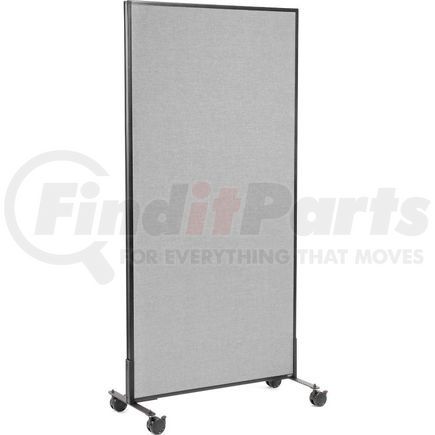 694957MGY by GLOBAL INDUSTRIAL - Interion&#174; Mobile Office Partition Panel, 36-1/4"W x 75"H, Gray