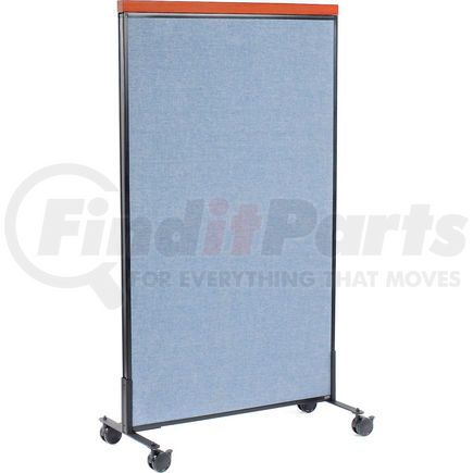 694968MBL by GLOBAL INDUSTRIAL - Interion&#174; Mobile Deluxe Office Partition Panel, 36-1/4"W x 64-1/2"H, Blue