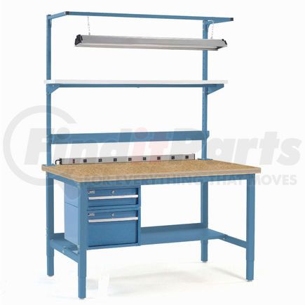 253843-BL by GLOBAL INDUSTRIAL - Global Industrial&#153; 60x30 Adjustable Height Workbench Square Tube Leg, Shop Top Safety Edge Blue
