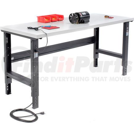 601427BK by GLOBAL INDUSTRIAL - Global Industrial&#153; 72x36 Adjustable Height Workbench C-Channel Leg - Laminate Square Edge Black