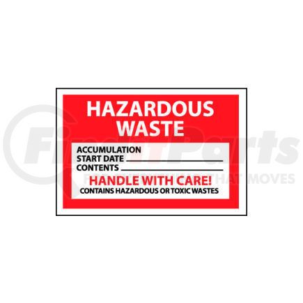 HW19 by NATIONAL MARKER COMPANY - Hazardous Waste Vinyl Labels - Hazardous Waste Handle With Care, Pack of 25