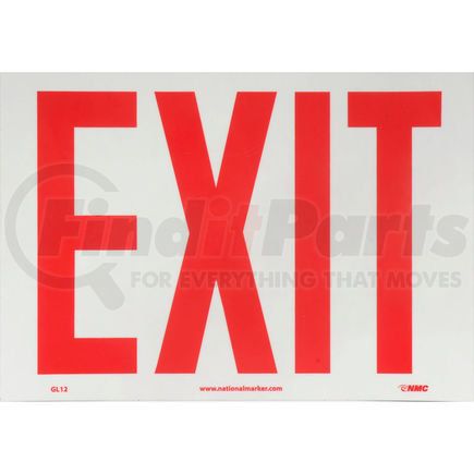 GL12P by NATIONAL MARKER COMPANY - Glo-Brite Exit Sign - Vinyl