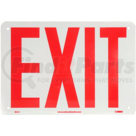 GL12R by NATIONAL MARKER COMPANY - Glo-Brite Exit Sign - Rigid Plastic