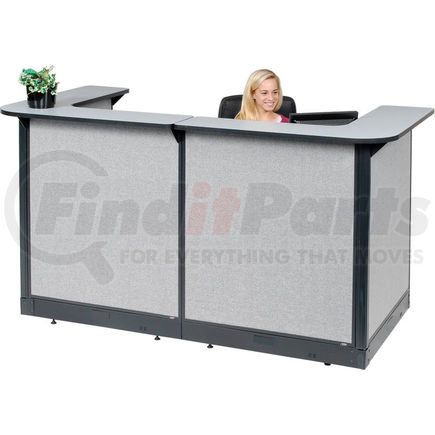 249008NGG by GLOBAL INDUSTRIAL - Interion&#174; U-Shaped Reception Station With Raceway, 88"W x 44"D x 46"H, Gray Counter, Gray Panel