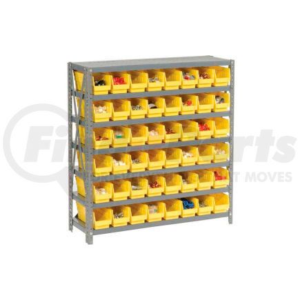603430YL by GLOBAL INDUSTRIAL - Global Industrial&#153; Steel Shelving with 48 4"H Plastic Shelf Bins Yellow, 36x12x39-7 Shelves