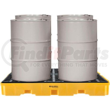 988953 by GLOBAL INDUSTRIAL - Global Industrial&#8482; 4-Drum Spill Containment Modular Platform - 2 Piece - Assembled