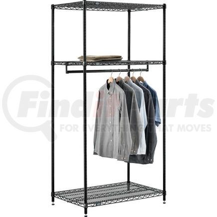 184450B by GLOBAL INDUSTRIAL - Free Standing Clothes Rack - 3 Shelf - 36"W x 24"D x 74"H