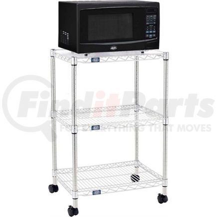 243073 by GLOBAL INDUSTRIAL - Nexel&#174; Poly-Z-Brite&#174; 3-Tier Microwave Station Cart Kit,  24"L x 18"W x 36"H