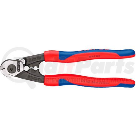 9562190SBA by KNIPEX - KNIPEX&#174; 95 62 190 SBA Wire Rope Cutters-Comfort Grip 7-1/2" OAL