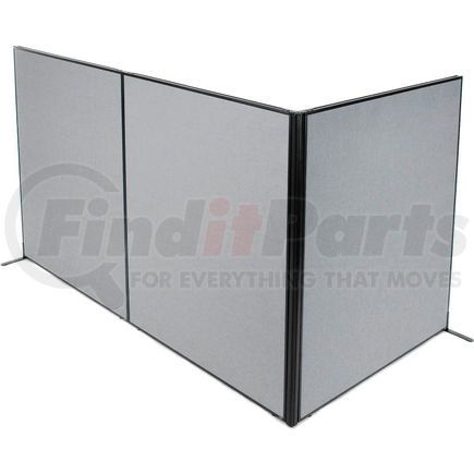 695121GY by GLOBAL INDUSTRIAL - Interion&#174; Freestanding 3-Panel Corner Room Divider, 60-1/4"W x 72"H Panels, Gray