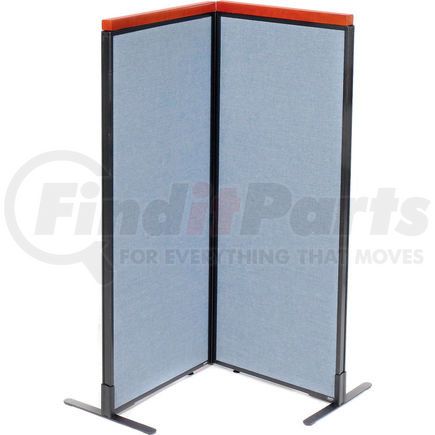 695065BL by GLOBAL INDUSTRIAL - Interion&#174; Deluxe Freestanding 2-Panel Corner Room Divider, 24-1/4"W x 61-1/2"H Panels, Blue