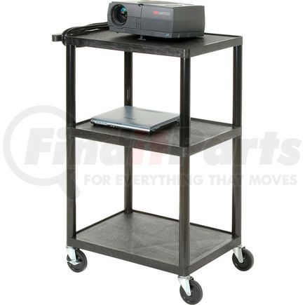 LP34E-B by LUXOR - Plastic Audio Visual & Instrument Cart 24 x 18 x 34 Three Shelves