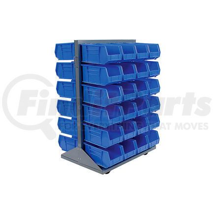 550180RD by GLOBAL INDUSTRIAL - Global Industrial&#153; Mobile Double Sided Floor Rack - 48 Red Stacking Bins 36 x 54