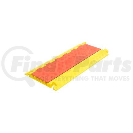 CP5X125-GP-O/Y by JUSTRITE - 5-Channel General Purpose Cable Guard, 36"L x 17-1/4"W x 1-15/16"H, Yellow/Orange