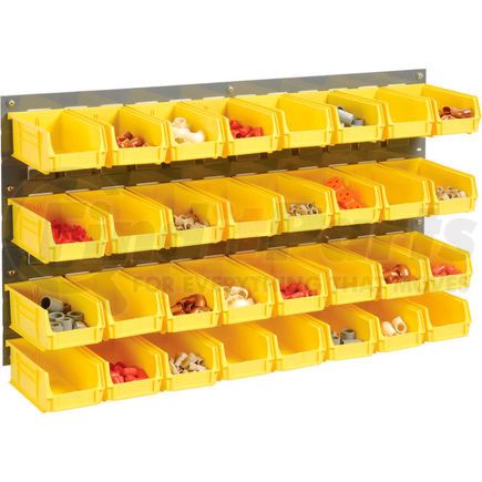 550200YL by GLOBAL INDUSTRIAL - Global Industrial&#153; Wall Bin Rack Panel 36 x19 - 32 Yellow 4-1/8x7-1/2x3 Stacking Bins