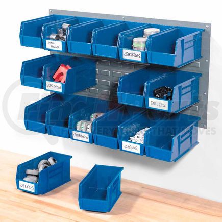 550201BL by GLOBAL INDUSTRIAL - Global Industrial&#153; Wall Bin Rack Panel 36 x19 - 18 Blue 5-1/2x11x5 Stacking Bins