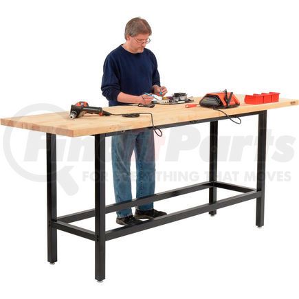 318951 by GLOBAL INDUSTRIAL - Global Industrial&#153; 96 x 30 Standing Height Workbench - Birch Butcher Block Square Edge - Black