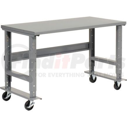 183150A by GLOBAL INDUSTRIAL - Global Industrial&#153; 48"W x 30"D Mobile Adjustable Height C-Channel Leg Workbench - Steel