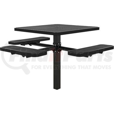 695295BK by GLOBAL INDUSTRIAL - Global Industrial&#153; 46" ADA Square In-Ground Mount Outdoor Steel Picnic Table, Black