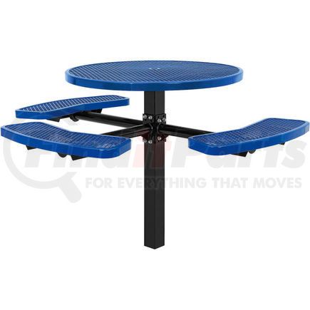 695294BL by GLOBAL INDUSTRIAL - Global Industrial&#153; 46" ADA Round In-Ground Mount Outdoor Steel Picnic Table, Blue