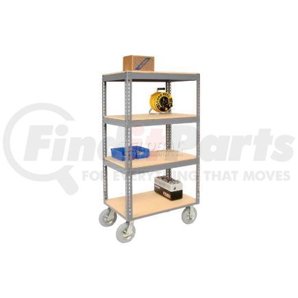 983113 by GLOBAL INDUSTRIAL - Global Industrial&#153; Easy Adjust Boltless 4 Shelf Truck 60x24 W/ Wood Shelves, Pneumatic Casters