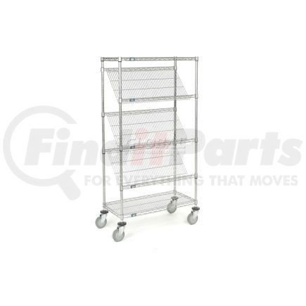 239429 by GLOBAL INDUSTRIAL - Global Industrial&#153; Easy Access Slant Shelf Chrome Wire Truck 36"L x 18"W x 63"H