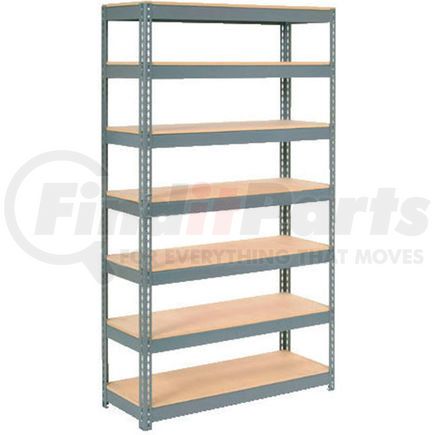 255590 by GLOBAL INDUSTRIAL - Global Industrial&#153; Extra Heavy Duty Shelving 48"W x 18"D x 96"H With 7 Shelves, Wood Deck, Gry