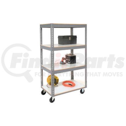 330428 by GLOBAL INDUSTRIAL - Global Industrial&#153; Easy Adjust Boltless 4 Shelf Truck 60x24, Laminate Shelves, Poly Casters