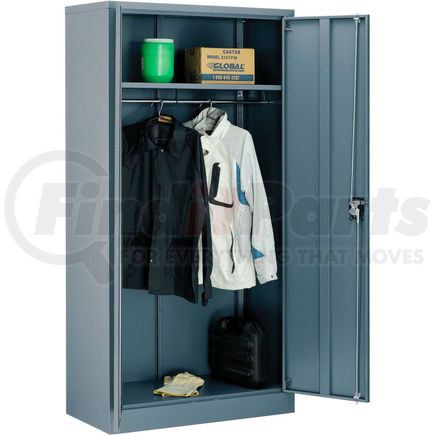 270032GY by GLOBAL INDUSTRIAL - Global Industrial&#8482; Wardrobe Cabinet Assembled 36x18x72 Gray