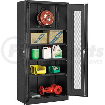 270020BK by GLOBAL INDUSTRIAL - Global Industrial&#153; Storage Cabinet With Expanded Metal Door Unassembled 36"W x 18"D x 78"H BLK